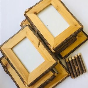 🖼🐻 (6) wooden rustic 4x6 picture frames